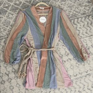 Pastel pink multi color wrap dress - New with Tags
